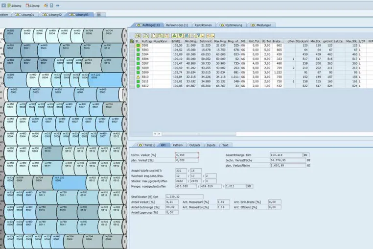Bild: T.CON TRIM SUITE: Die Schneidplanung komplett integriert in SAP-Software erledigen