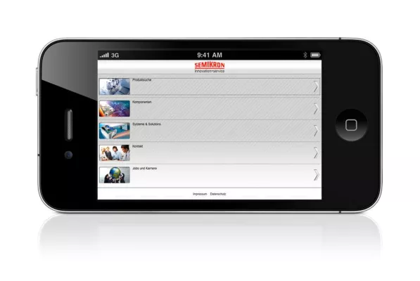 semikron.com für Smartphones - Website mobil verfügbar Bild: semikron.com für Smartphones - Website mobil verfügbar