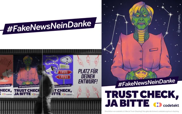 Plakate gestalten, Haltung zeigen: codetekt e.V. startet #FakeNewsNeinDanke Bild: Plakate gestalten, Haltung zeigen: codetekt e.V. startet #FakeNewsNeinDanke