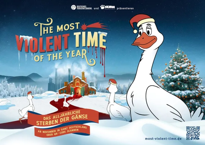 Bild: Keine Gans an Weihnachten - Aufklärungskampagne "The Most Violent Time Of The Year" zeigt Erfolg