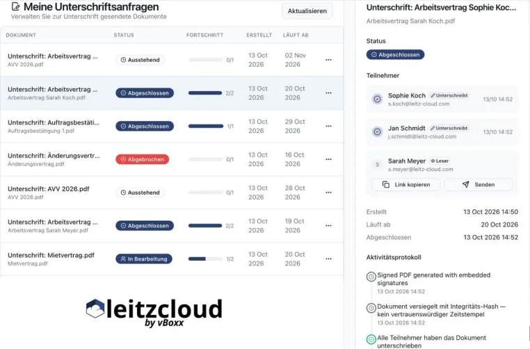 Bild: LC-Sign - leitzcloud erweitert neuen Web-Workspace um browserbasierte Signatur-Lösung