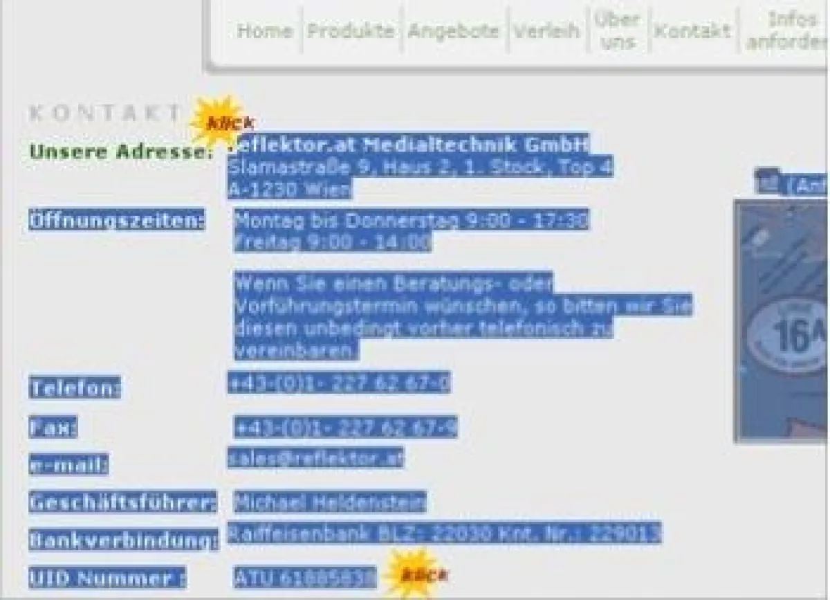 Auch unstrukturierter Text kann einfach per Zwischenablage in die CRM Software als fertige Adresse übertragen werden.