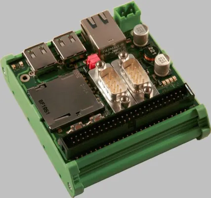 Bild: DEDITEC GmbH stellt kompaktes Hutschienenmodul - „E-BASE-1010“ mit ARM-9 Prozessor vor