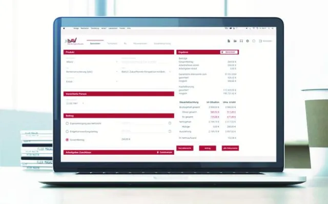 Prompte bAV-Tarifberechnungen dank Schnellrechner im „bAV-Berater“ Bild: Prompte bAV-Tarifberechnungen dank Schnellrechner im „bAV-Berater“