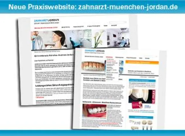 Bild: Neuer Internetauftritt der Münchener Zahnarztpraxis Andreas Jordan