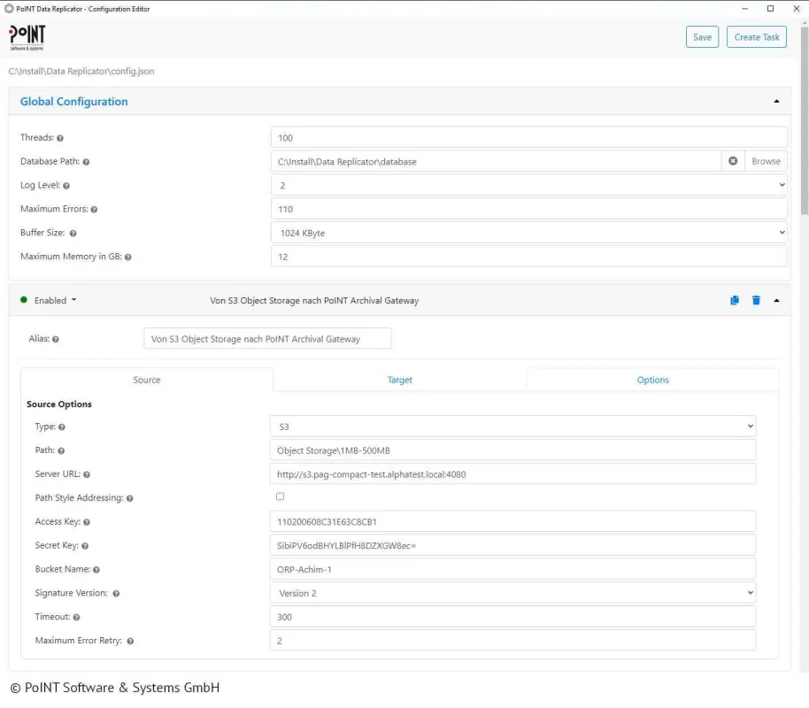 Screenshot PoINT Data Replicator