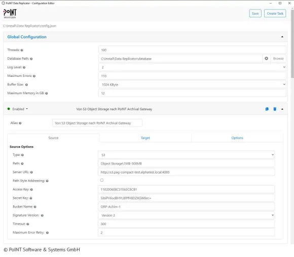 Bild: Datei- und Objekt-Replikation auf S3 Buckets: PoINT Data Replicator