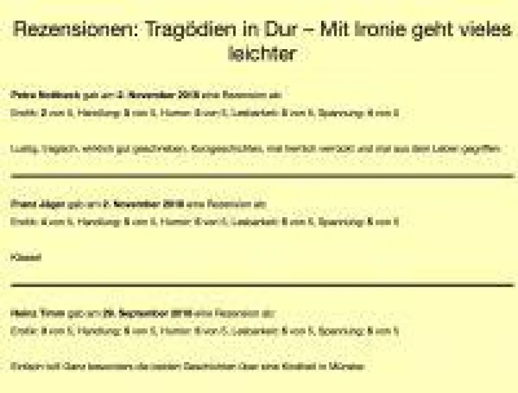 Wer etwas Zeit hat und bereits Bücher aus unserer Kollektion gelesen hat, den würde ich gern dazu einladen, eine Rezension dazu zu