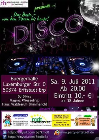 Bild: Neue Partyreihe in Erftstadt: Disco - 29-Up!