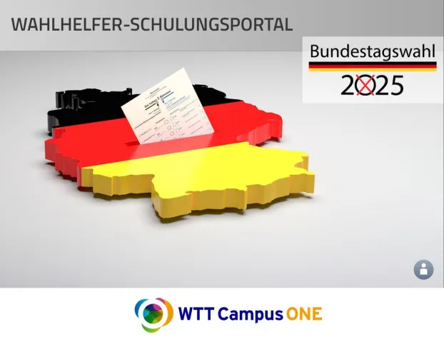 Effiziente Wahlhelferschulungen per E-Learning zur Bundestagswahl 2025 Bild: Effiziente Wahlhelferschulungen per E-Learning zur Bundestagswahl 2025