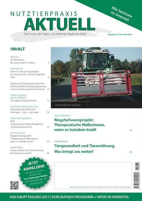 Bild: NUTZTIERPRAXIS AKTUELL(NPA) Nr. 55 an die Abonnenten und AVA-Mitglieder verschickt