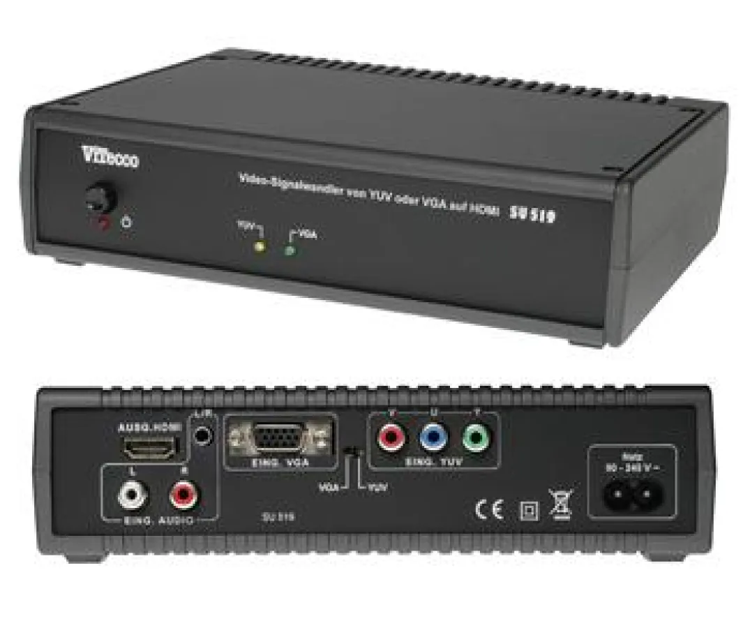 Der SU 519 von ViTecco wandelt VGA oder YUV-Signale in HDMI
