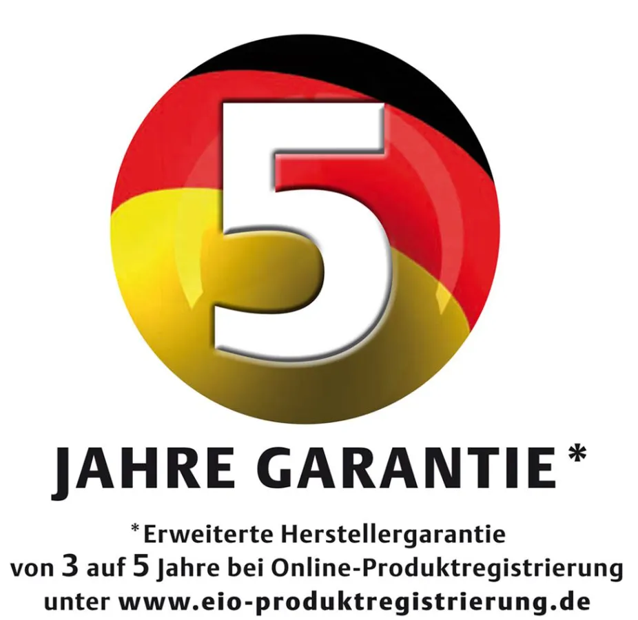 5 Jahre Garantie - EIO Bodenpflege Made in Germany