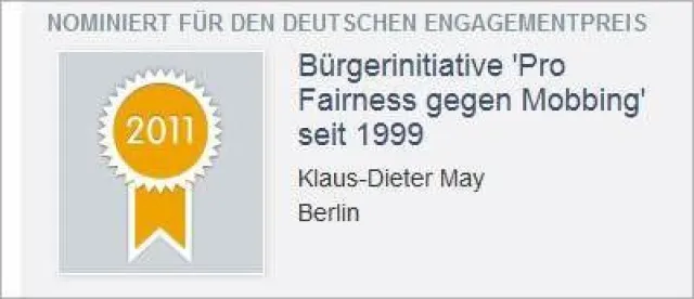 Bild: Pro Fairness gegen Mobbing – nominiert für den Engagementpreis 2011