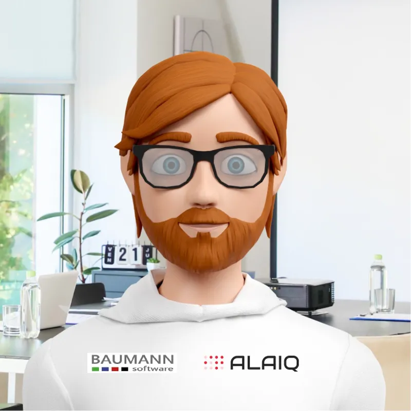 Das BAUMANN-Software-ERP arbeitet mit Digitalen Kollegen der ALAIQ GmbH aus Bremen (© ALAIQ Technologie GmbH)