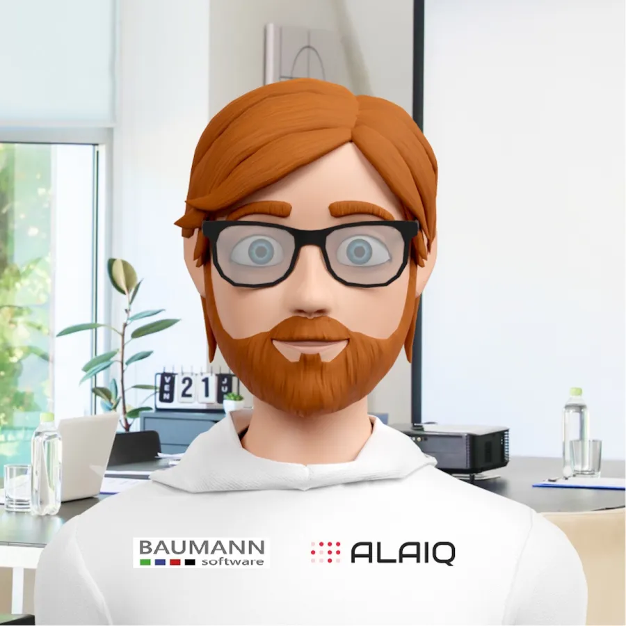 Das BAUMANN-Software-ERP arbeitet mit Digitalen Kollegen der ALAIQ GmbH aus Bremen (© ALAIQ Technologie GmbH)