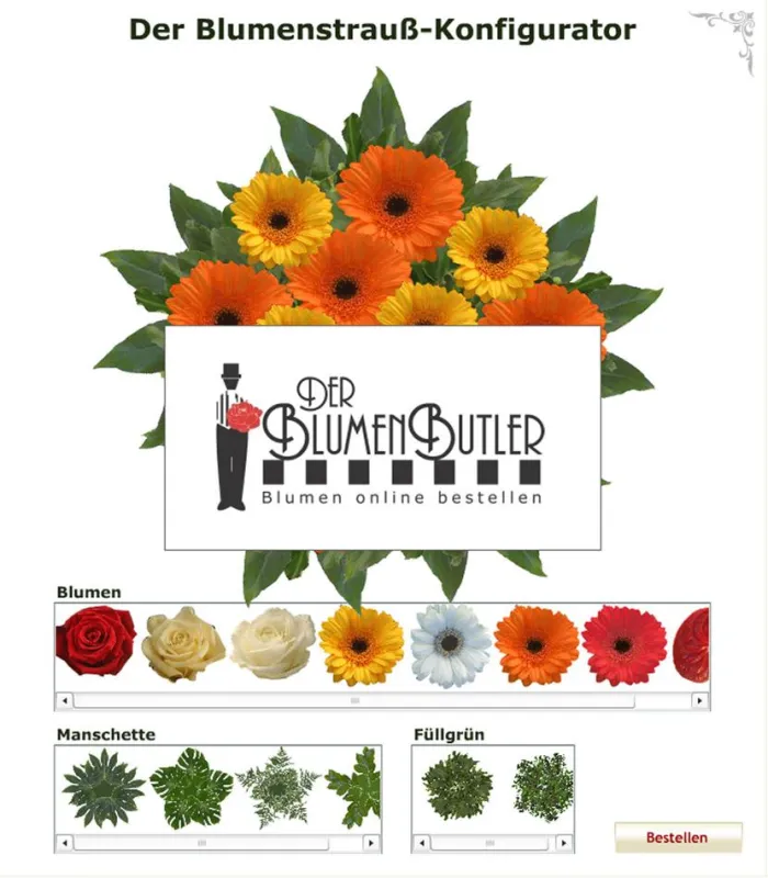 Blumensträuße selbst komponieren, Vorschau prüfen und bestellen!