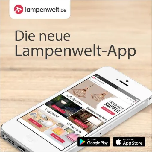 Bild: Beleuchtungsshopping per Handy - Die Lampenwelt GmbH stellt ihre runderneuerte Shopping-App vor