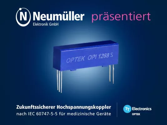 Bild: Zukunftssicher: Hochspannungskoppler nach IEC 60747-5-5 für medizinische Geräte