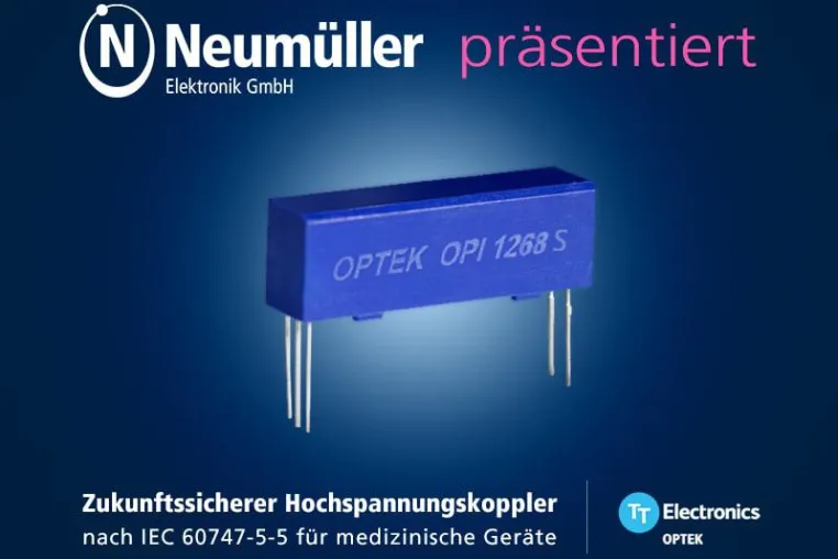 Bild: Zukunftssicher: Hochspannungskoppler nach IEC 60747-5-5 für medizinische Geräte