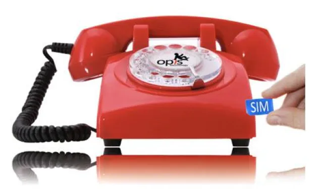 Bild: Telefonieren mit Wählscheibe und SIM-Karte