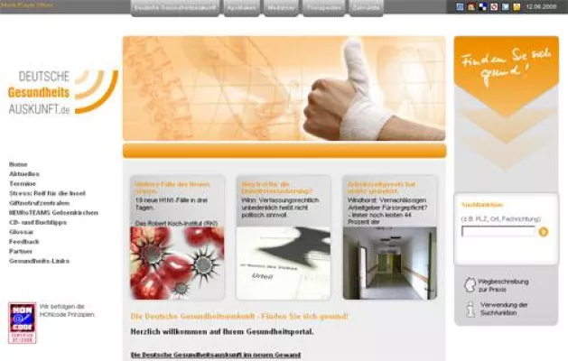 Bild: Deutsche Gesundheitsauskunft im neuen Look and Feel