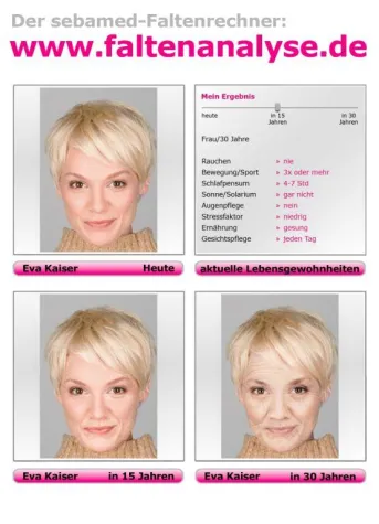 Bild: Faltenanalyse online - In 10 Sekunden 30 Jahre älter aussehen