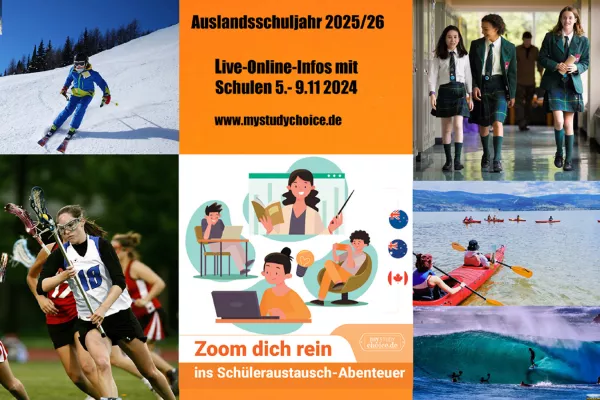 Bild: Auslandsschuljahr, wo andere Urlaub machen: Online-Infoabende mit Schulen aus Kanada & Down Under vom 5.-9.11.