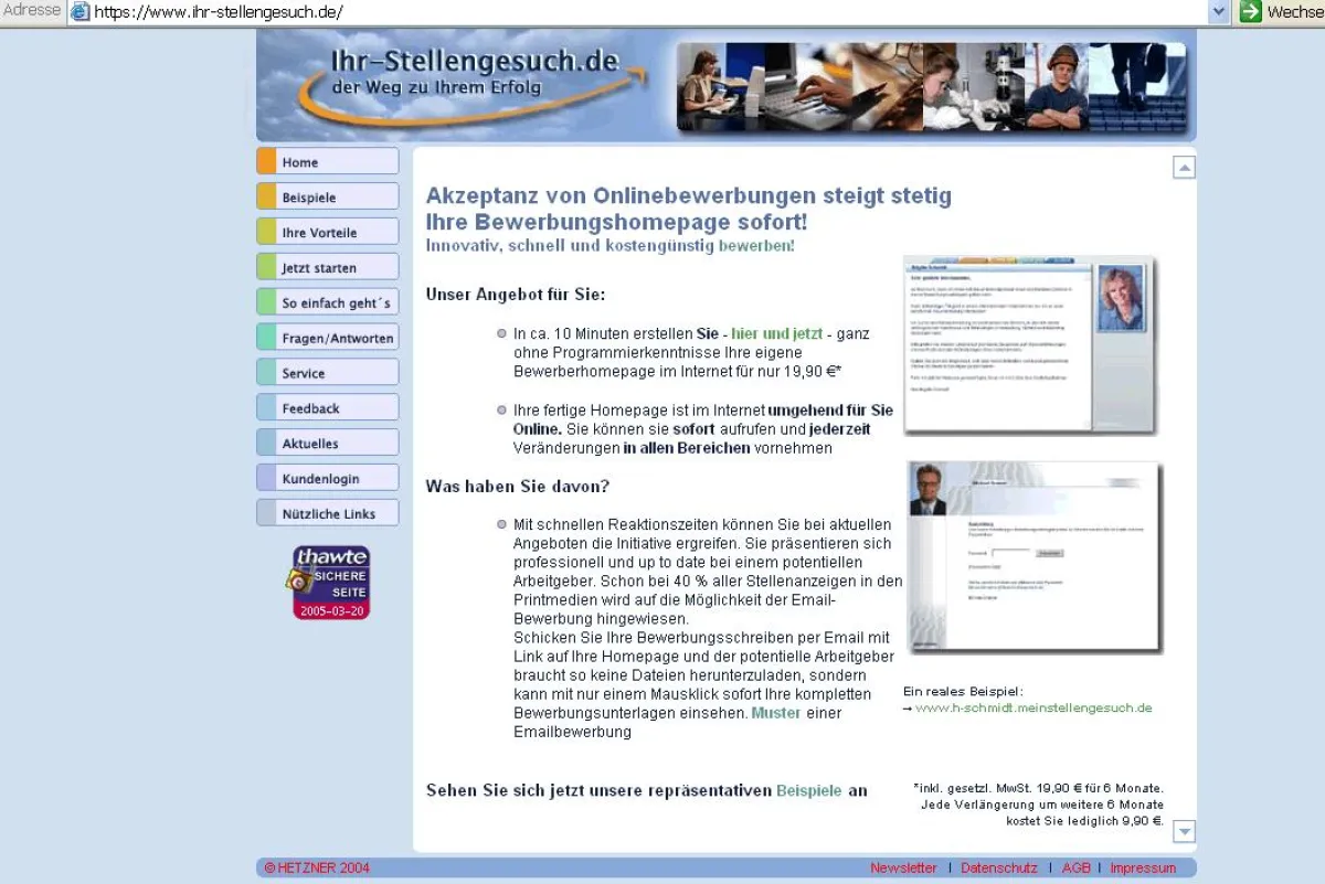 Startseite des Portals