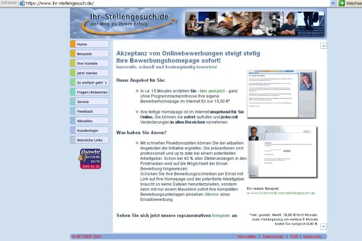 Bild: Online Bewerbung leicht gemacht. Bewerberhomepage für Jedermann