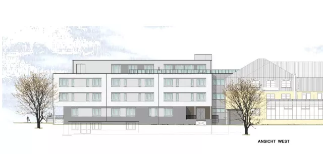 Bild: OFRA beweist Flexibilität bei der Erweiterung von Krankenhausbauten durch Einsatz des Stahlskelettbaus