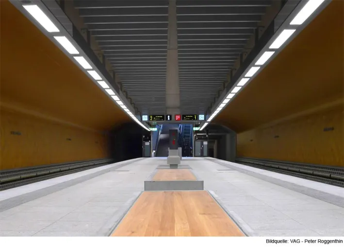 Neue U-Bahnhöfe in Nürnberg mit Ausstattung von LMT Bild: Neue U-Bahnhöfe in Nürnberg mit Ausstattung von LMT