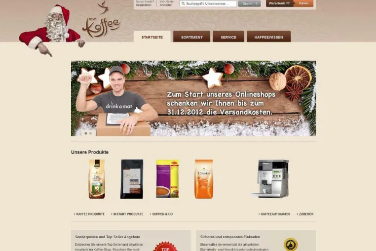 Bild: Neuer Online Kaffee Shop der drink o mat GmbH