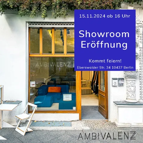 Bild: Einladung zur Eröffnung des neuen Showrooms von AMBIVALENZ in Berlin
