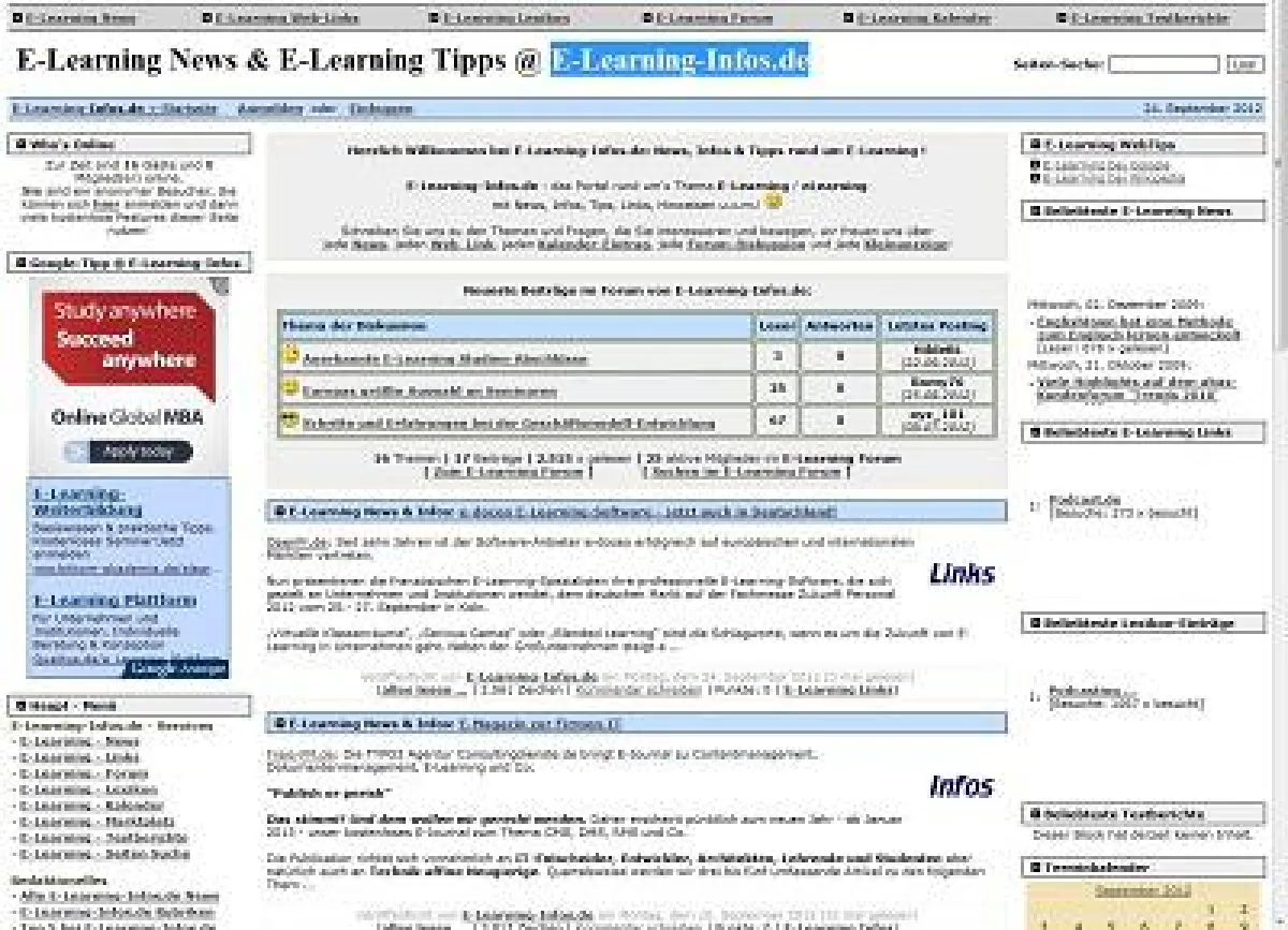 Screenshot E-Learning-Infos.de