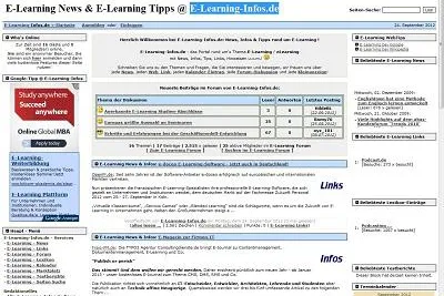 Relaunch vom E-Learning Portal E-Learning-Infos.de mit neuem Forum Bild: Relaunch vom E-Learning Portal E-Learning-Infos.de mit neuem Forum