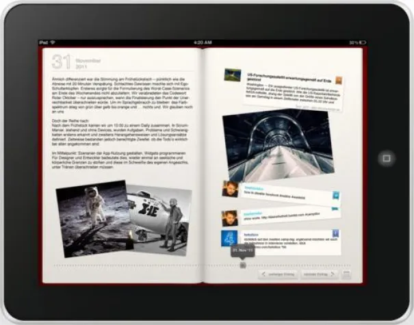 Bild: Dein Tagebuch als iPad App