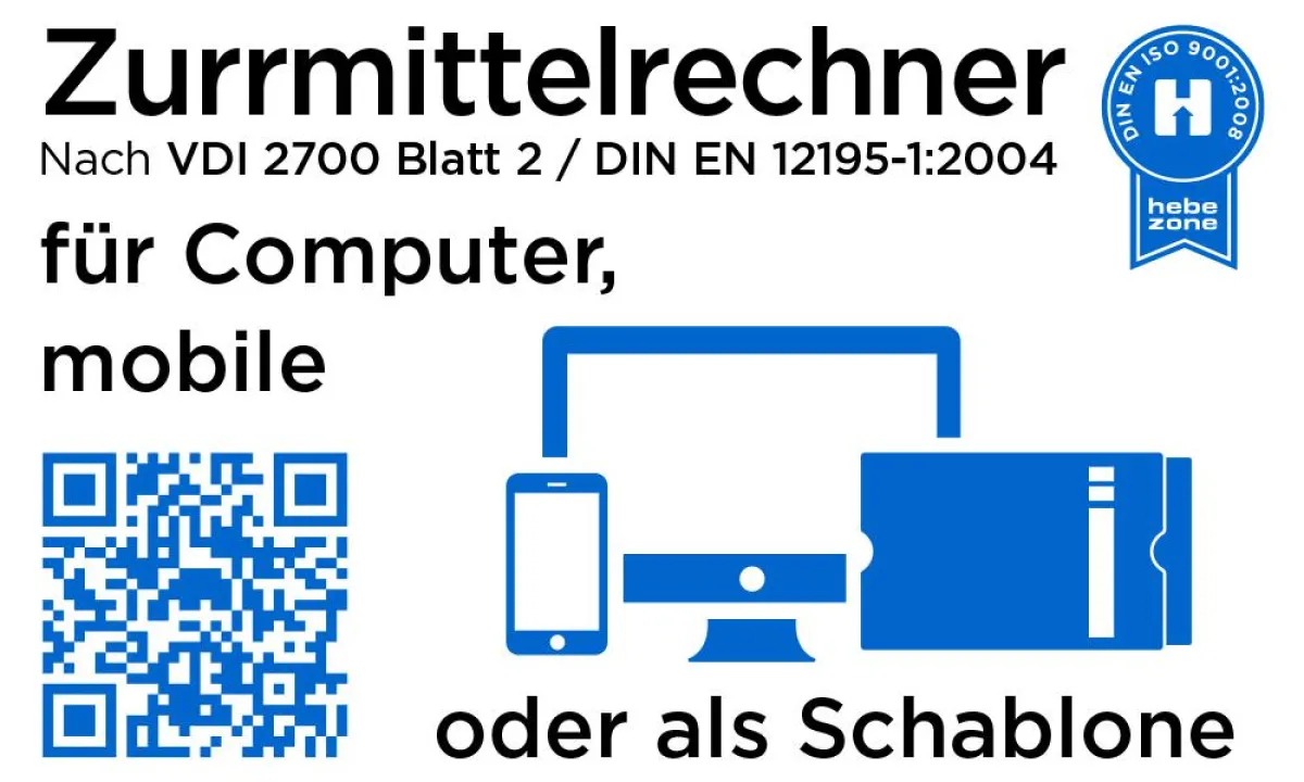 Zurrmittelrechner von Hebezone
