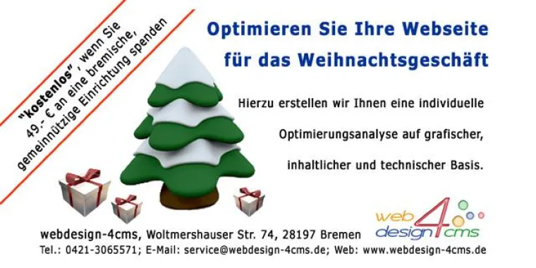 Bild: Pünktlich zum Weihnachtsgeschäft - Umsatzsteigerung durch eine optimierte Internetpräsenz