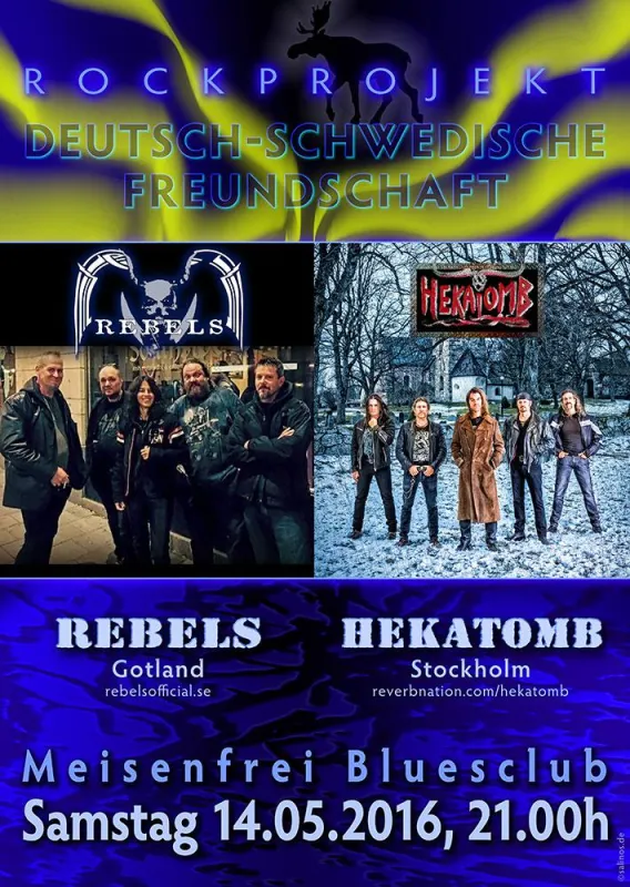3. Internationales Rockprojekt mit den schwedischen Bands Rebels und Hekatomb