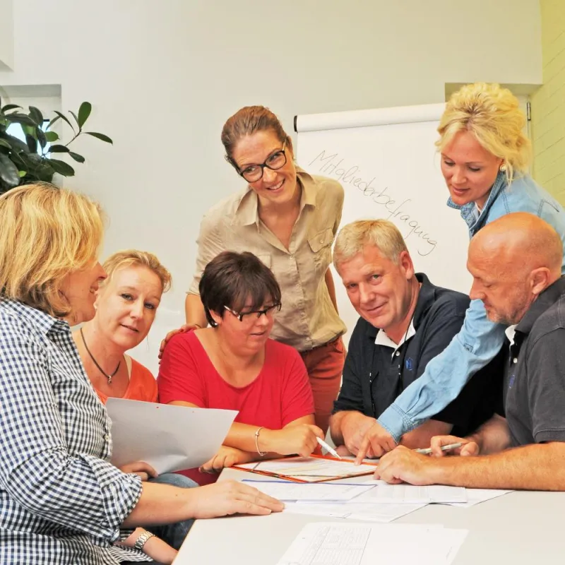 Mitarbeiter der NL erarbeiten Handlungspläne für einen besseren Service rund um das Wohnen.