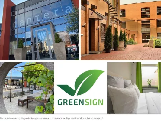Erfolgreiche GreenSign Zertifizierung für das Hotel cantera by Wiegand und das Design Hotel Wiegand Bild: Erfolgreiche GreenSign Zertifizierung für das Hotel cantera by Wiegand und das Design Hotel Wiegand