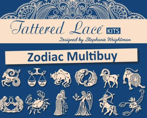 Bild: Monis-Bastelstube präsentiert Tattered Lace Zodiac. Alle Sternzeichen als Stanzschablonen.