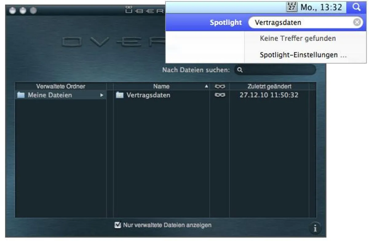 UberMask verbirt Dateien und Ordner vor Spotlight