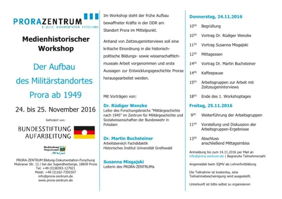 Medienhistorischer Workshop zum Aufbau des Militärstandortes Prora Bild: Medienhistorischer Workshop zum Aufbau des Militärstandortes Prora