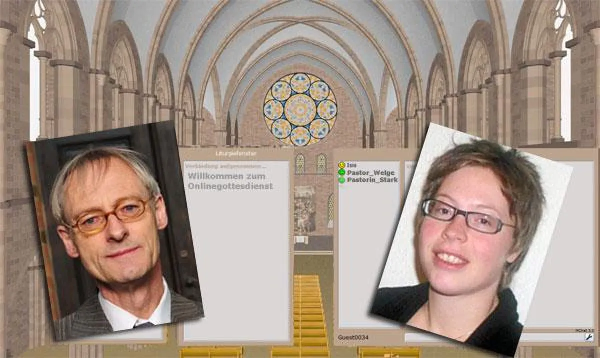 Pastor Welge und Pastorin Stark im Kirchenchat funcity