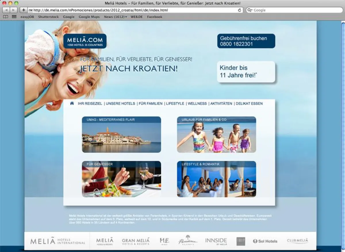 Landingpage der Kampagne