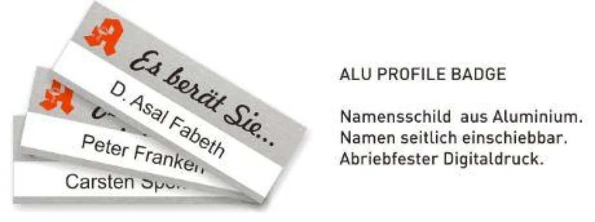 Aluminium-Namensschild 'Alu Profil'