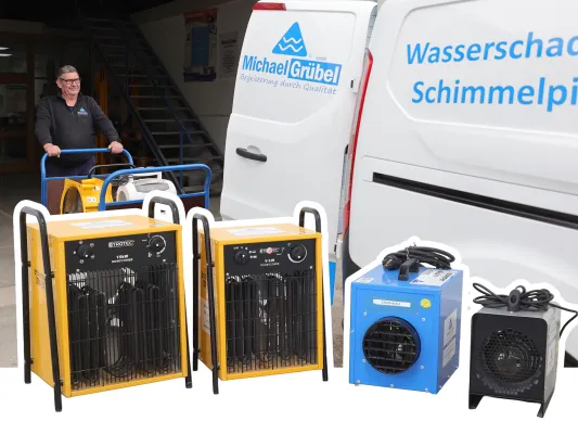 Bild: Trocknungsfachbetrieb Michael Grübel GmbH verleiht Bautrockner und Heizgeräte für winterlichen Gebäudeschutz