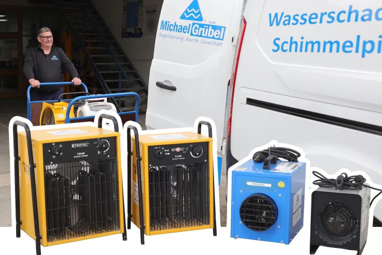 Bild: Trocknungsfachbetrieb Michael Grübel GmbH verleiht Bautrockner und Heizgeräte für winterlichen Gebäudeschutz